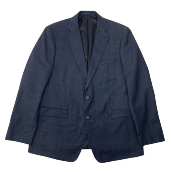 Calvin Klein Blazer Blue Brown Wool Sport Coat Suit Jacket Mens 46R
